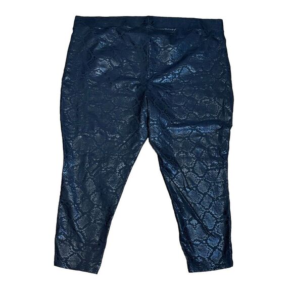 Torrid Womens Faux Snakeskin Black Size 5 (30/32) Leggings Stretch Pull‎ On - Picture 4 of 8